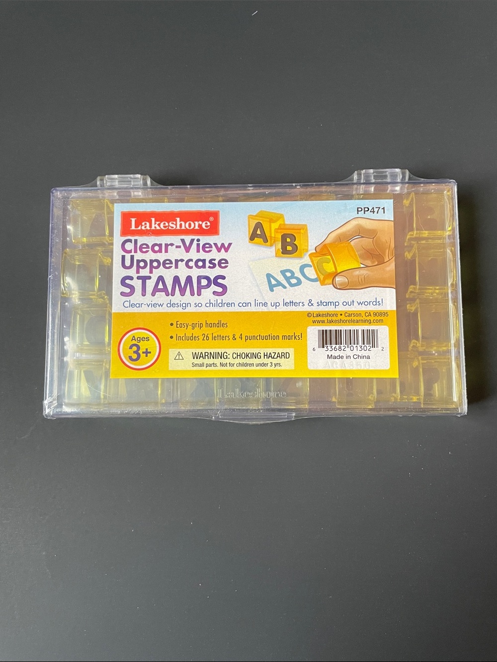 NIB Lakeshore Clear-View Uppercase Stamps - Yellow Set